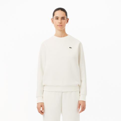  Kadın Regular Fit Bisiklet Yaka Beyaz Sweatshirt