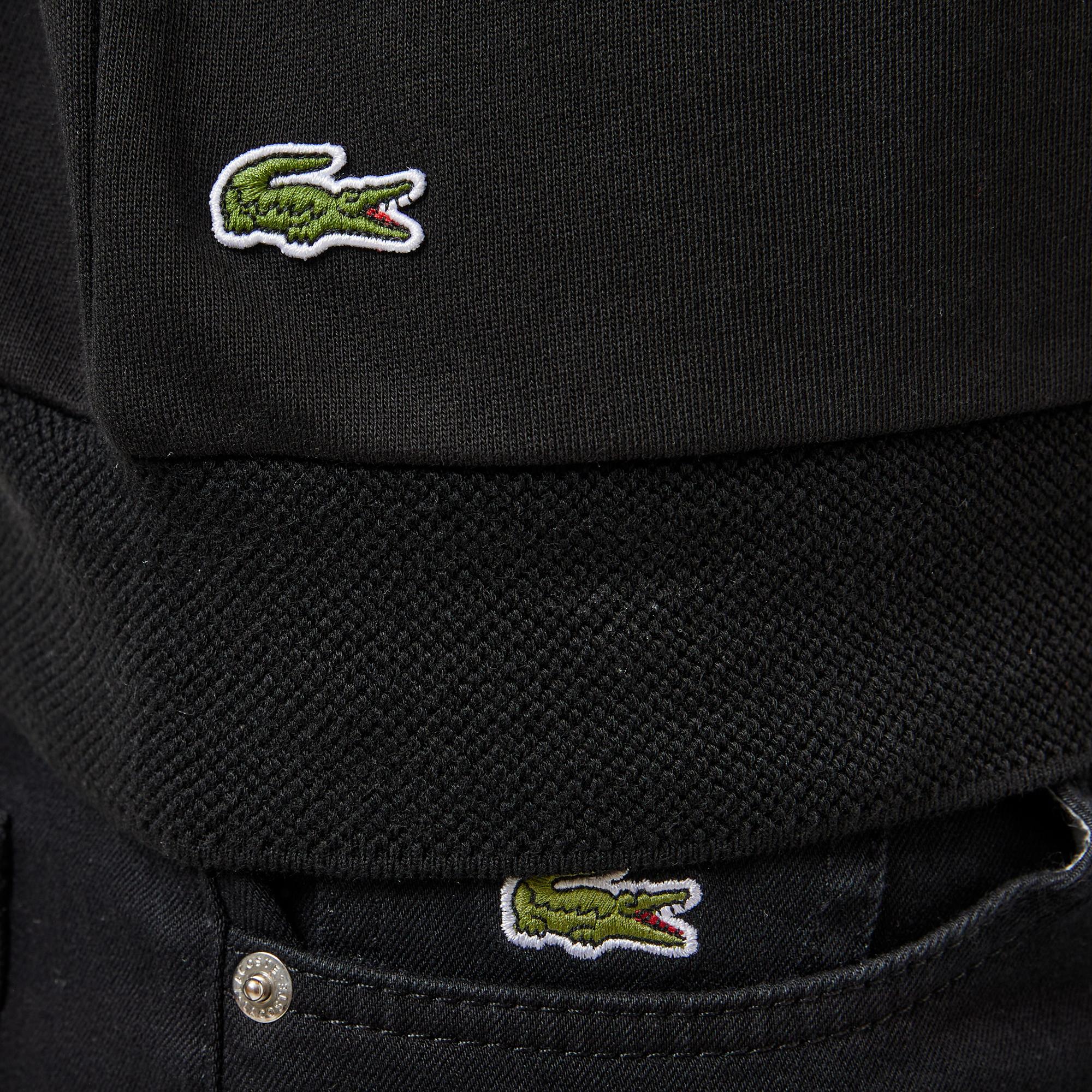 Erkek Relaxed Fit Bisiklet Yaka Baskılı Siyah Sweatshirt