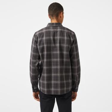  Erkek Regular Fit Düğmeli Yaka Ekose Kahverengi Gömlek