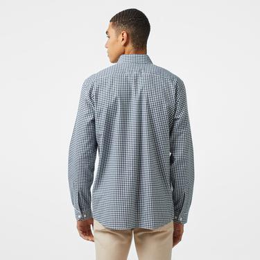  Erkek Regular Fit Kareli Koyu Yeşil Gömlek