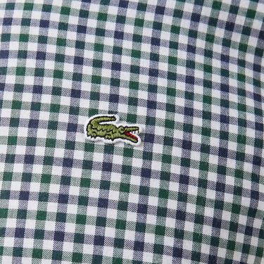  Erkek Regular Fit Kareli Koyu Yeşil Gömlek