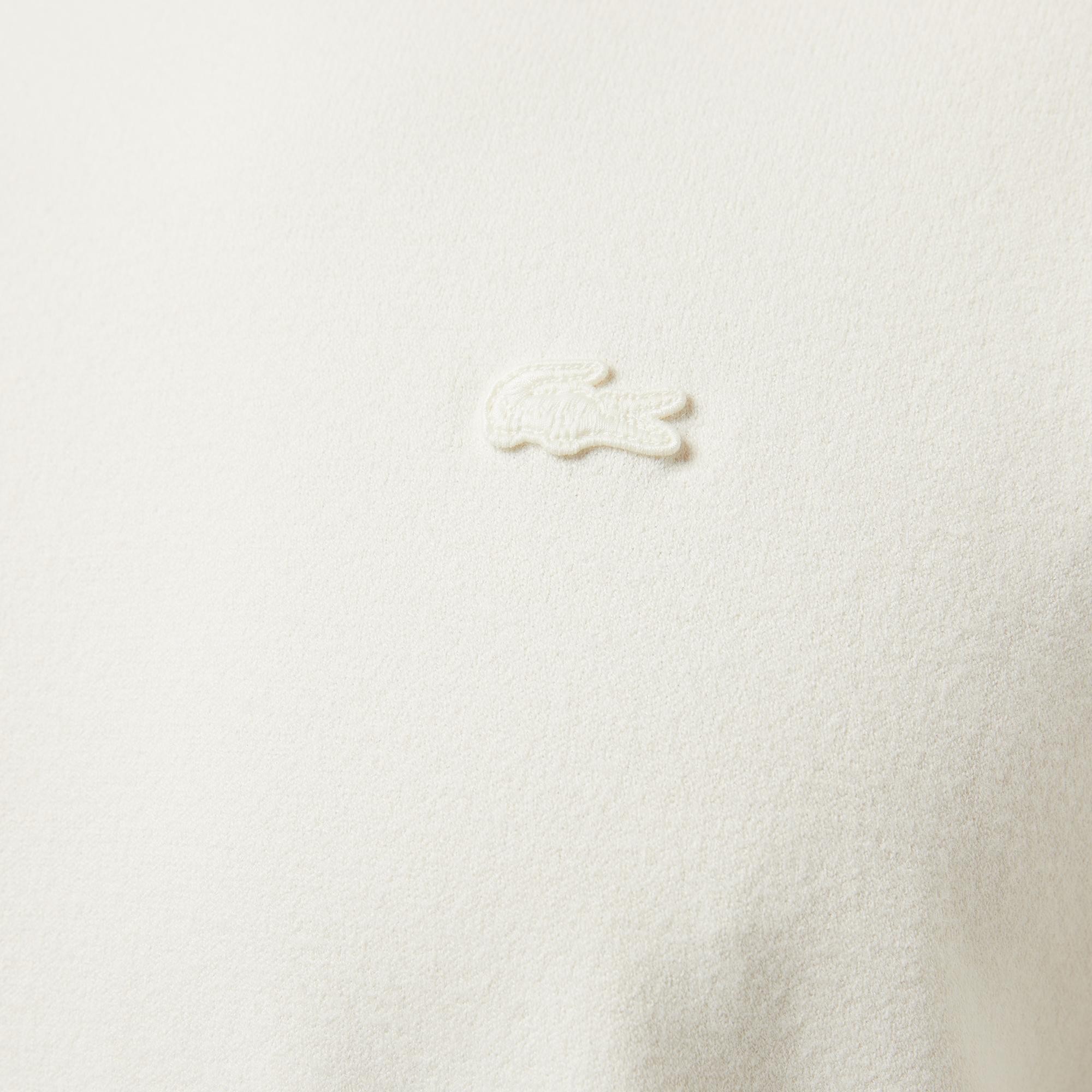 Erkek Relaxed Fit Bisiklet Yaka Beyaz Kazak