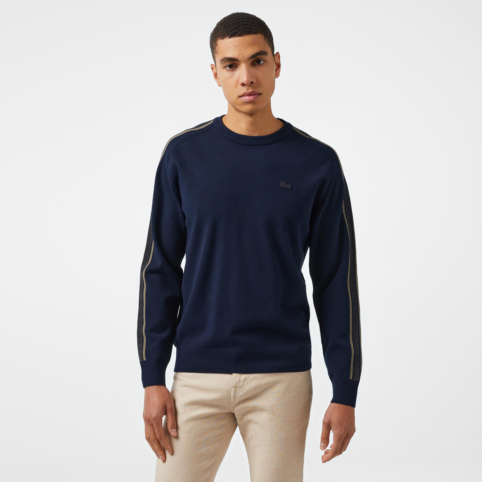 Erkek Relaxed Fit Bisiklet Yaka Lacivert Kazak