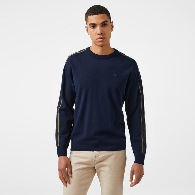  Erkek Relaxed Fit Bisiklet Yaka Lacivert Kazak