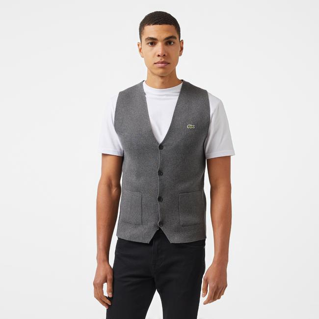  Erkek Classic Fit Gri Triko Yelek