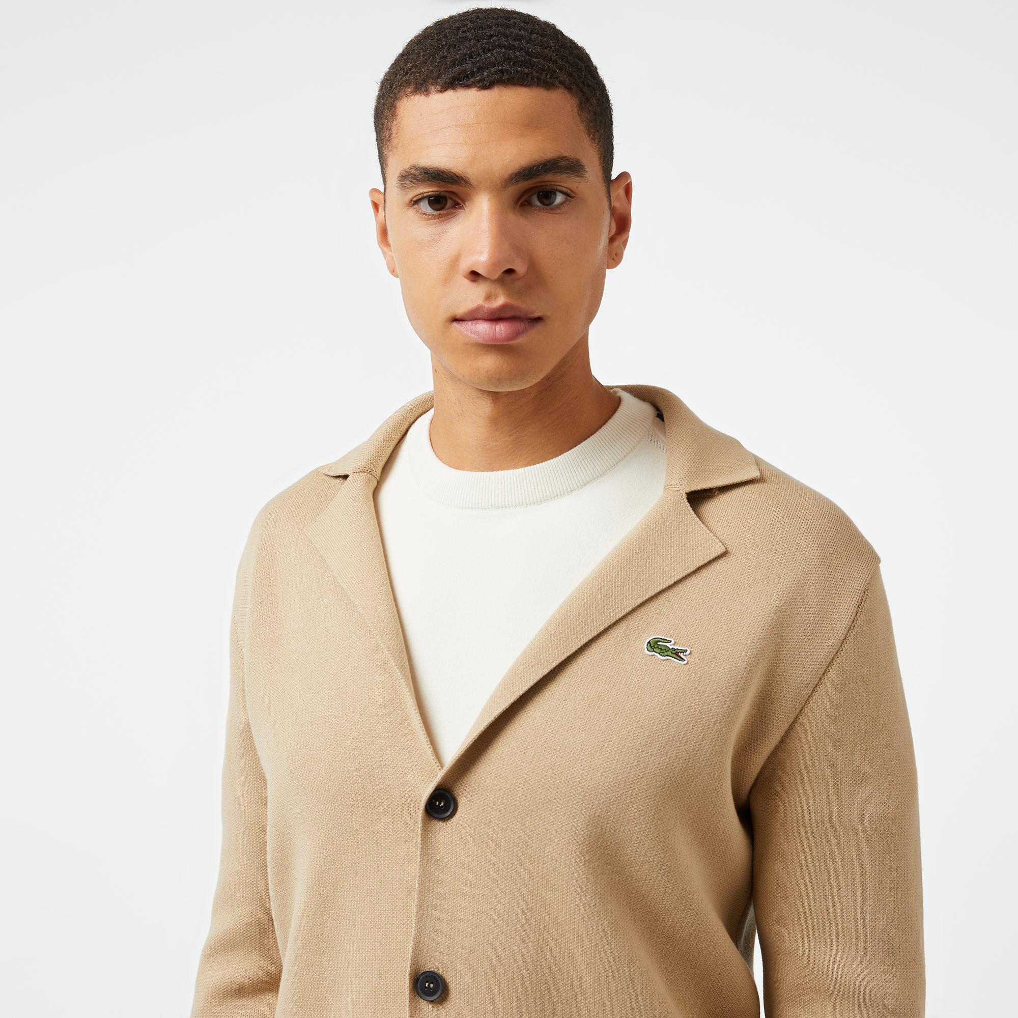 Erkek Classic Fit V Yaka Kahverengi Hırka