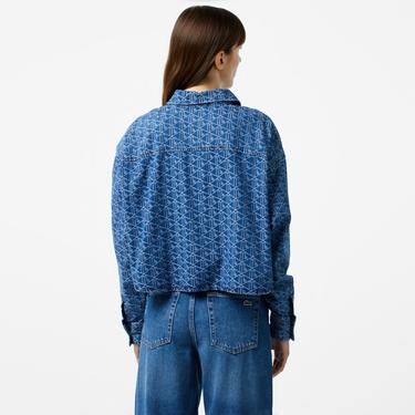  Kadın Loose Fit Mavi Gömlek