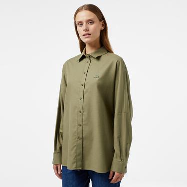  Kadın Loose Fit Haki Gömlek