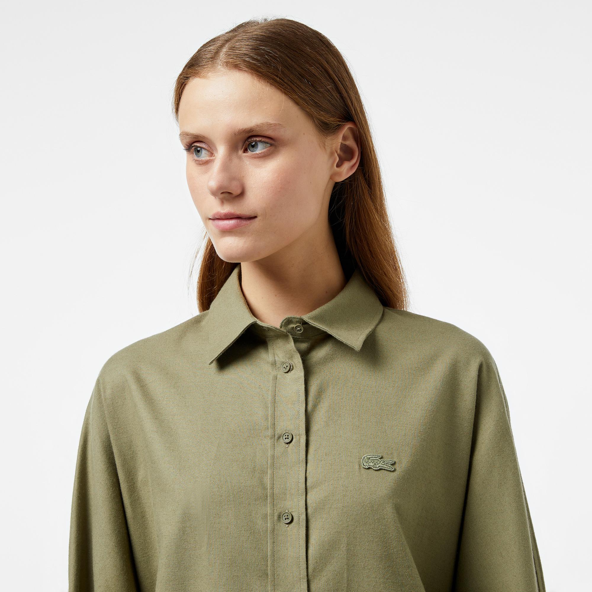 Kadın Loose Fit Haki Gömlek