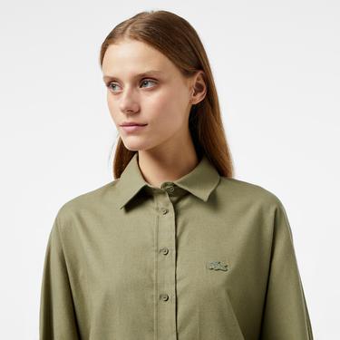  Kadın Loose Fit Haki Gömlek
