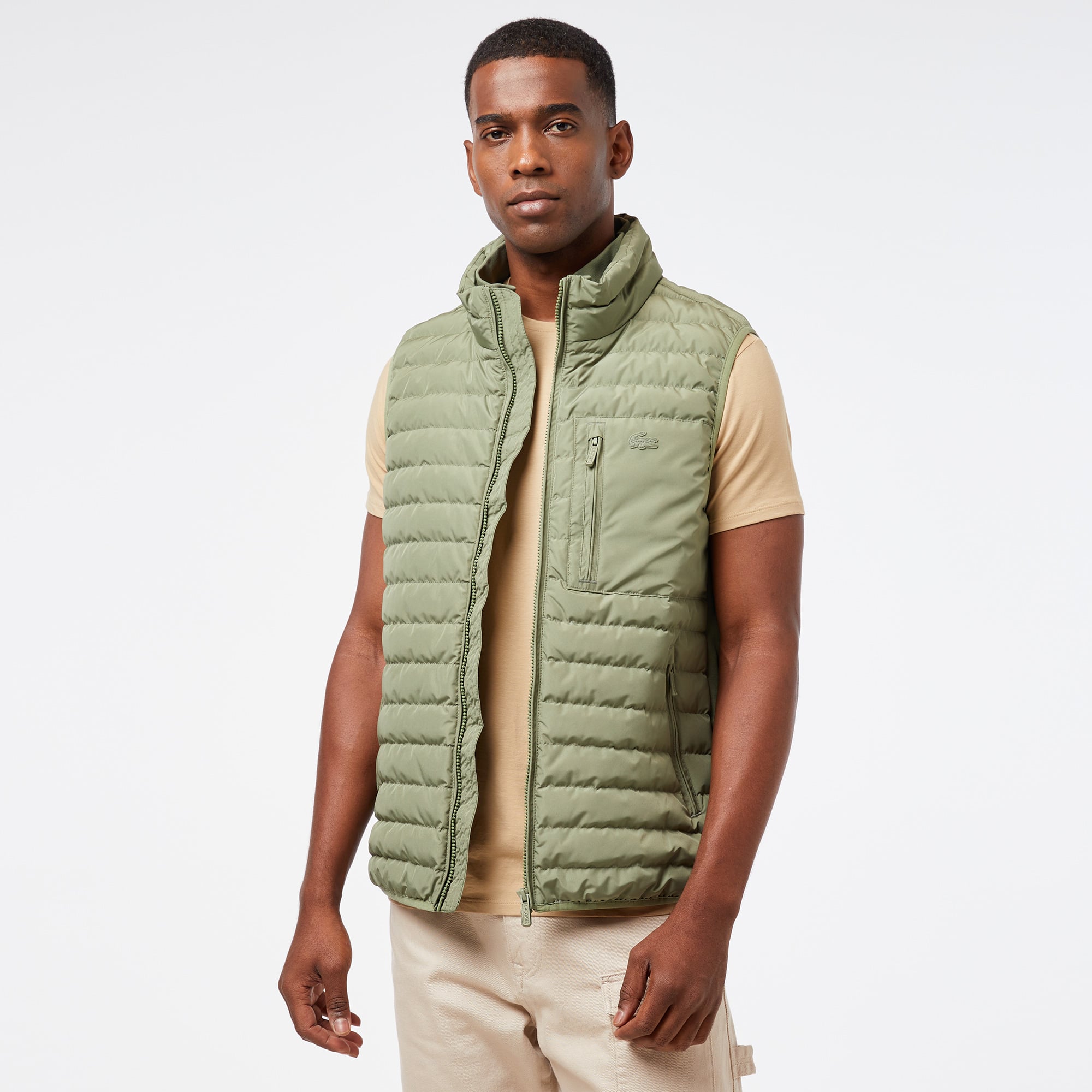  Erkek Dik Yaka Haki Yelek