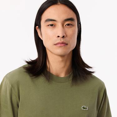  Erkek Classic Fit Bisiklet Yaka Haki T-Shirt