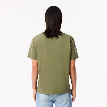  Erkek Classic Fit Bisiklet Yaka Haki T-Shirt