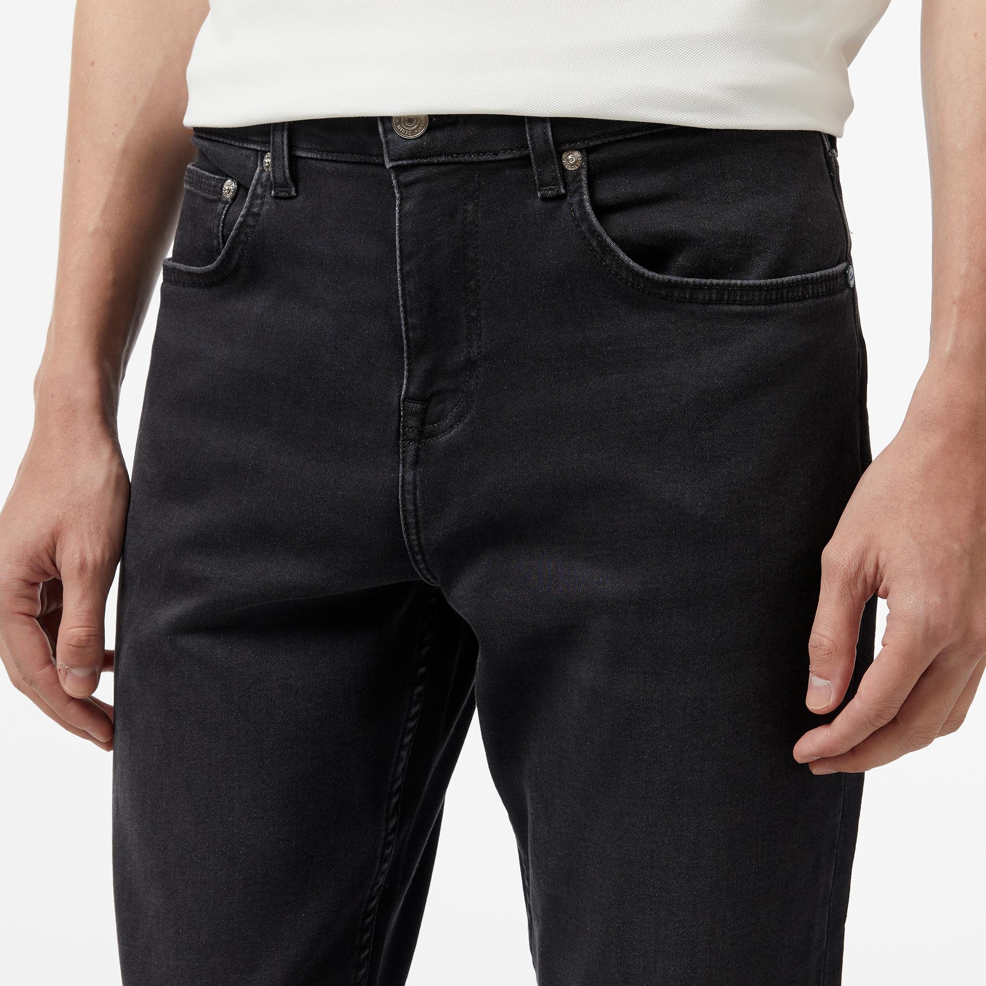 Erkek Regular Fit Denim Siyah Pantolon