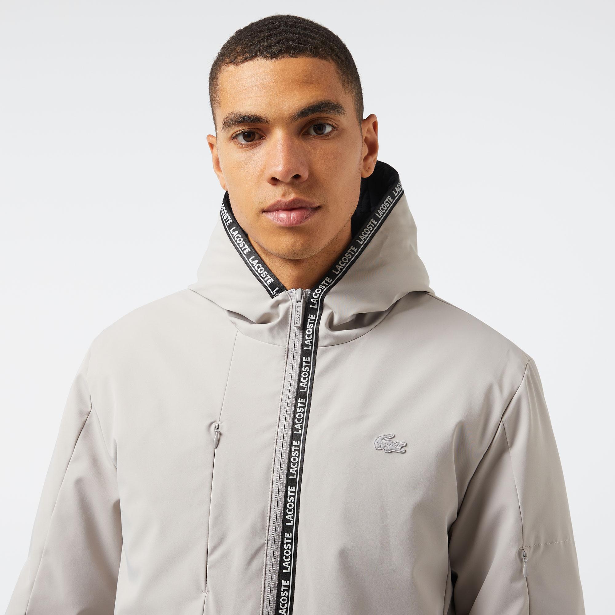 Erkek Regular Fit Kapüşonlu Gri Mont