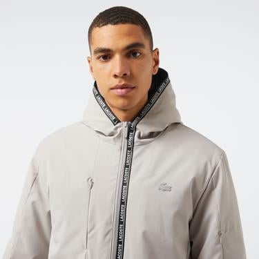  Erkek Regular Fit Kapüşonlu Gri Mont