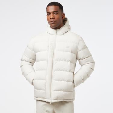  Erkek Regular Fit Kapüşonlu Beyaz Şişme Mont