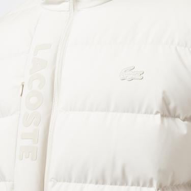  Erkek Regular Fit Kapüşonlu Beyaz Şişme Mont