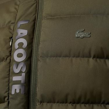  Erkek Regular Fit Kapüşonlu Koyu Yeşil Şişme Mont