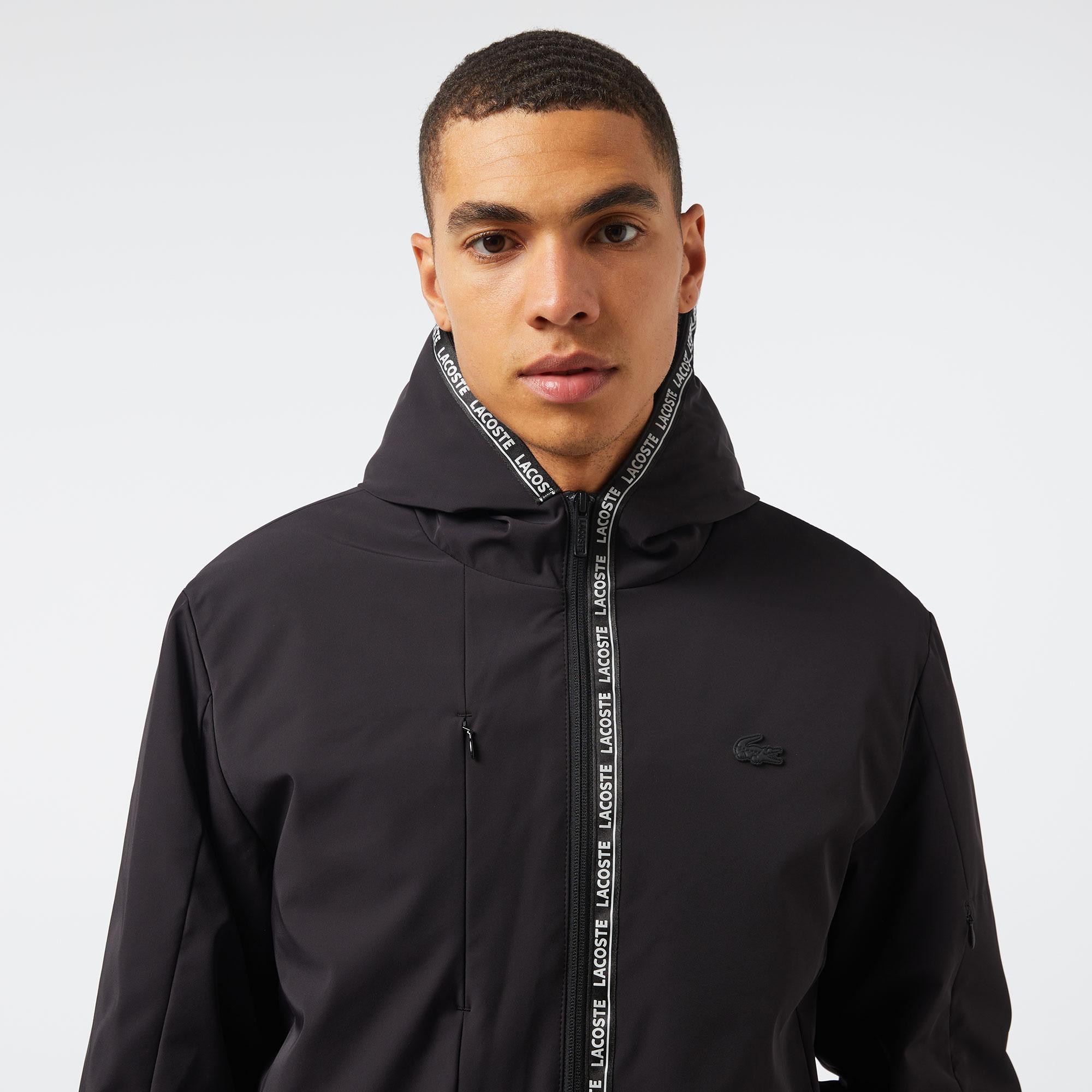 Erkek Regular Fit Kapüşonlu Siyah Mont