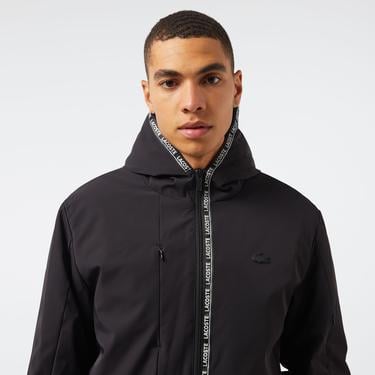  Erkek Regular Fit Kapüşonlu Siyah Mont