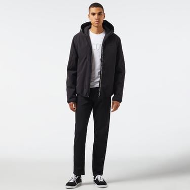  Erkek Regular Fit Kapüşonlu Siyah Mont