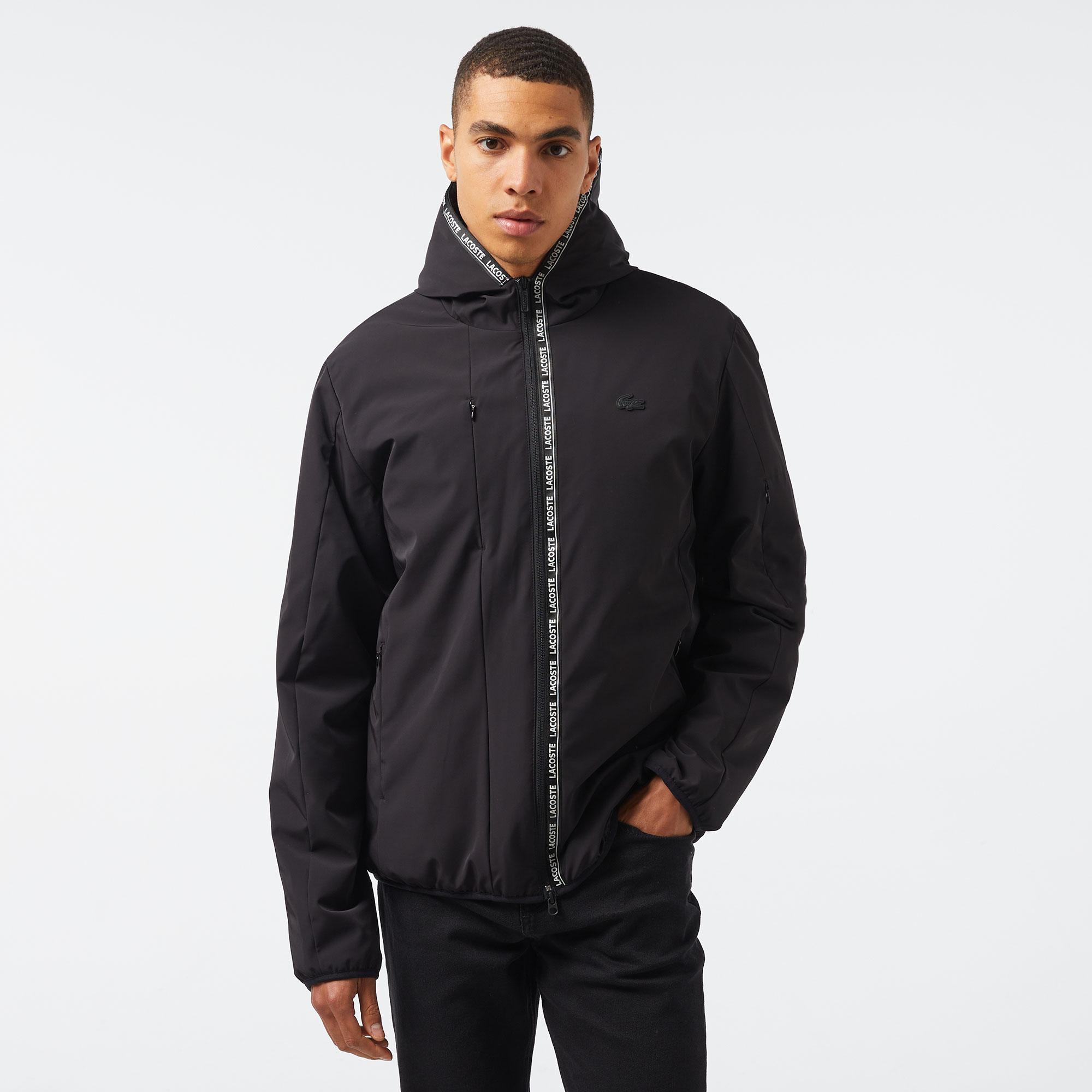 Erkek Regular Fit Kapüşonlu Siyah Mont