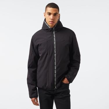  Erkek Regular Fit Kapüşonlu Siyah Mont