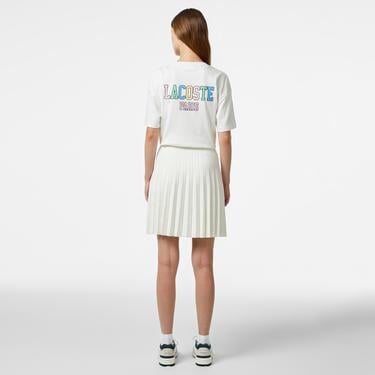  Kadın Flare Fit Beyaz Etek