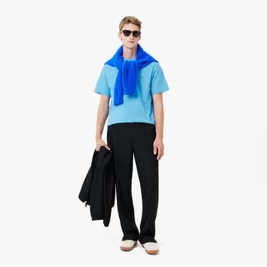  Erkek Classic Fit Bisiklet Yaka Mavi T-Shirt