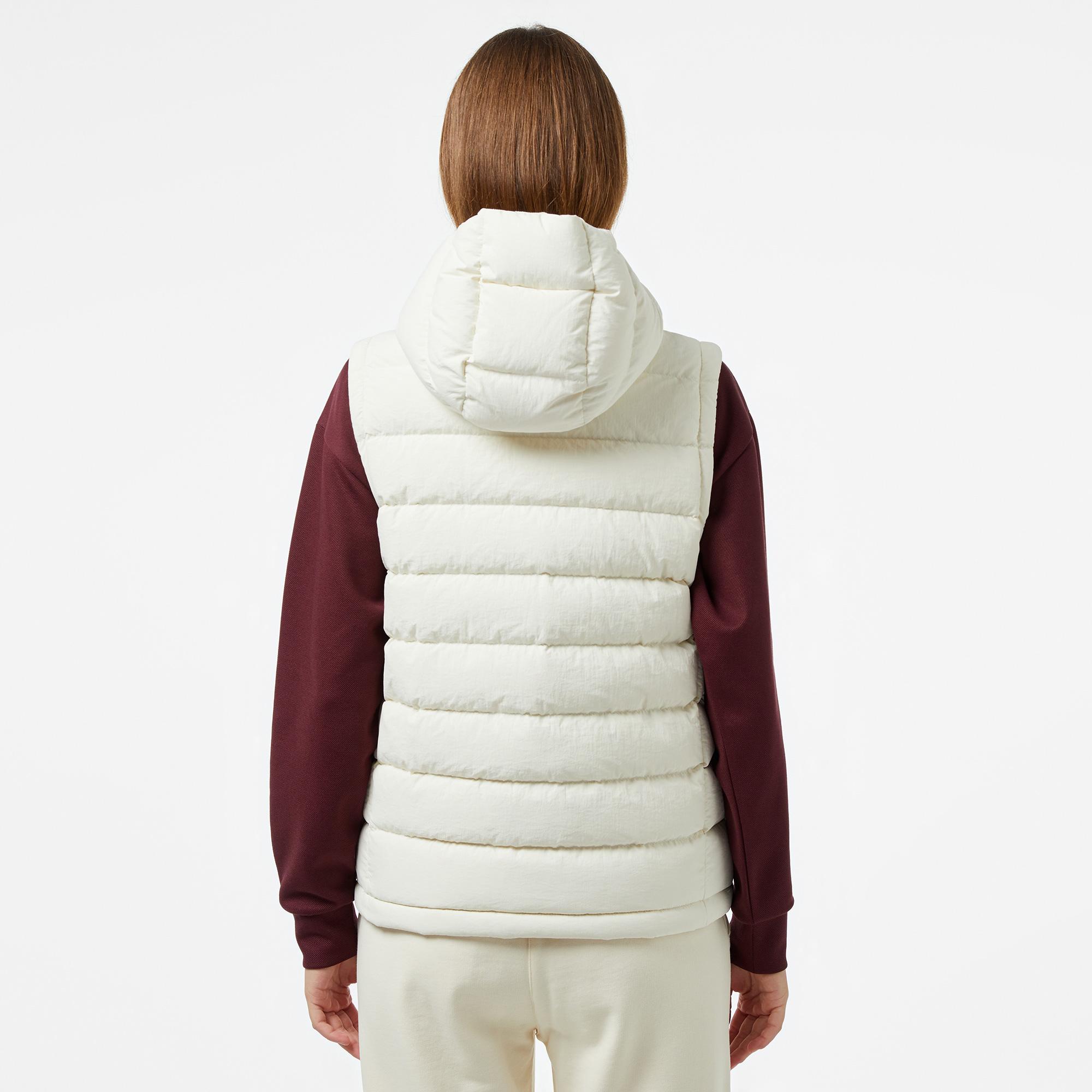 Kadın Regular Fit Kapüşonlu Beyaz Mont