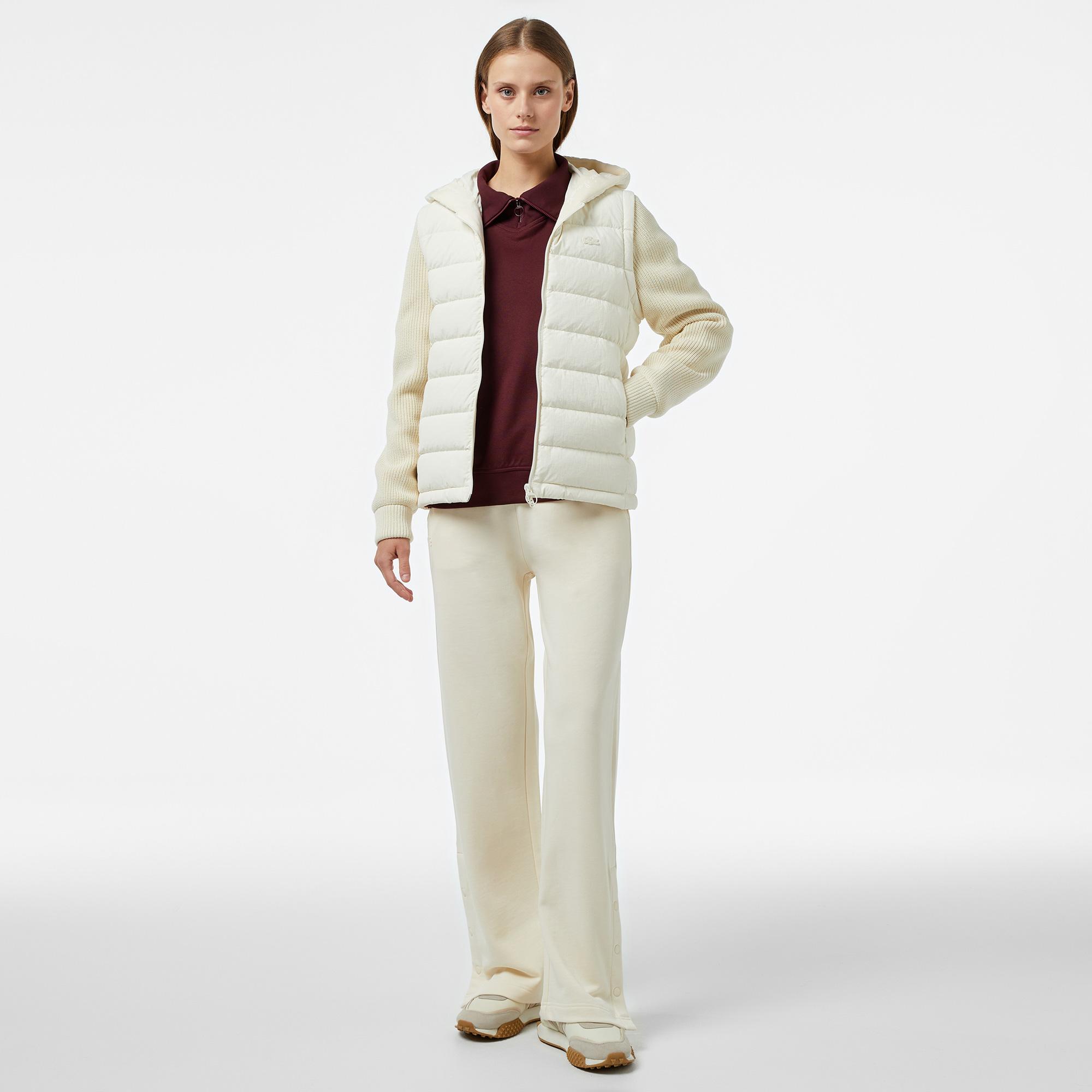 Kadın Regular Fit Kapüşonlu Beyaz Mont