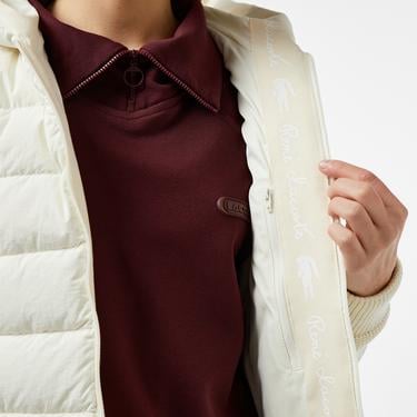  Kadın Regular Fit Kapüşonlu Beyaz Mont