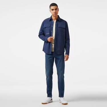  Erkek Relaxed Fit Lacivert Gömlek