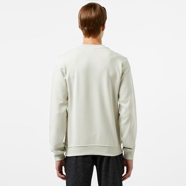 Erkek Relaxed Fit Bisiklet Yaka Baskılı Gri Sweatshirt