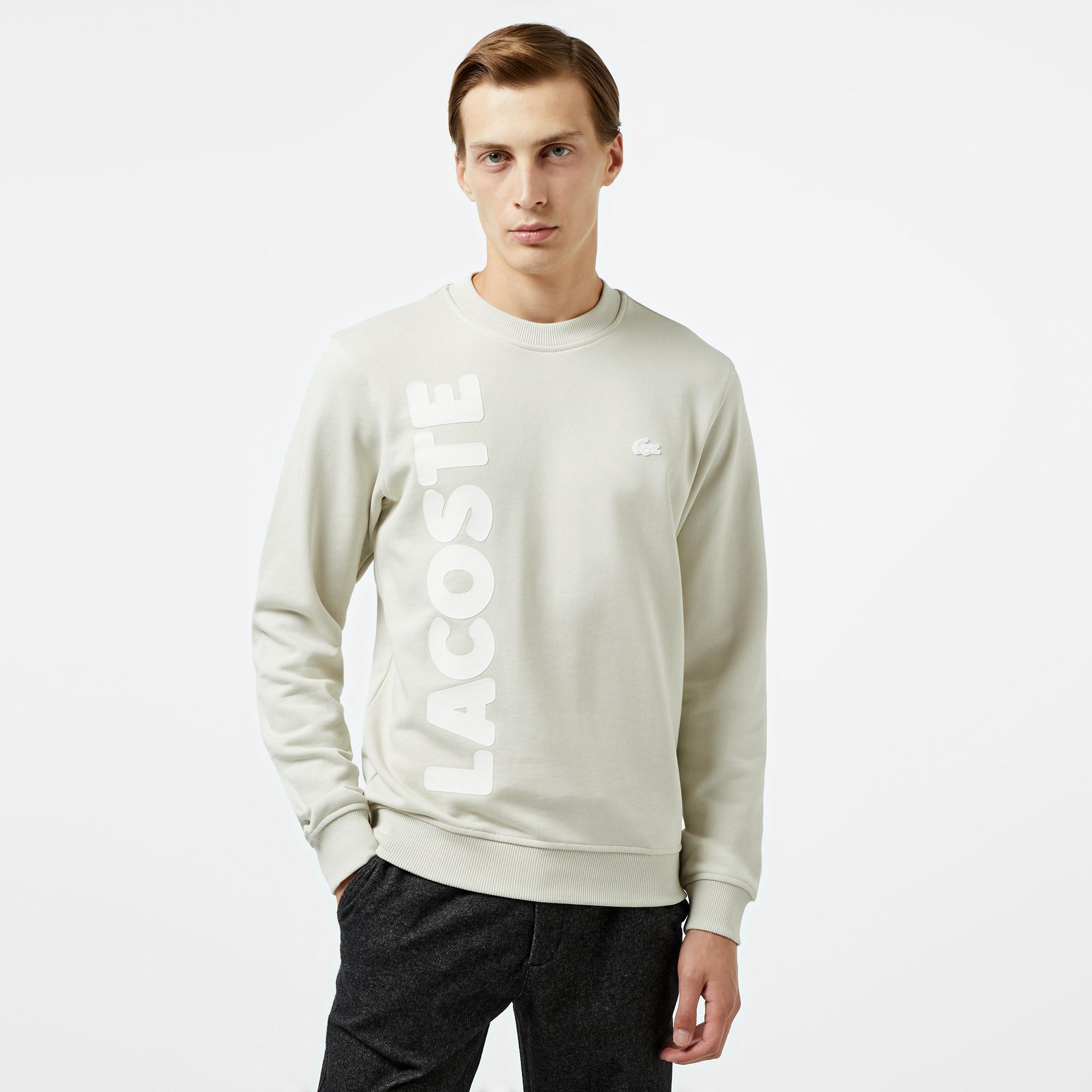 Erkek Relaxed Fit Bisiklet Yaka Baskılı Gri Sweatshirt