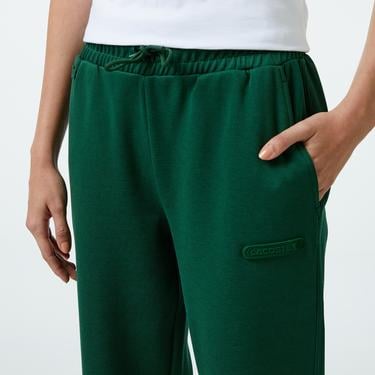  Kadın Straight Fit Koyu Yeşil Eşofman Altı