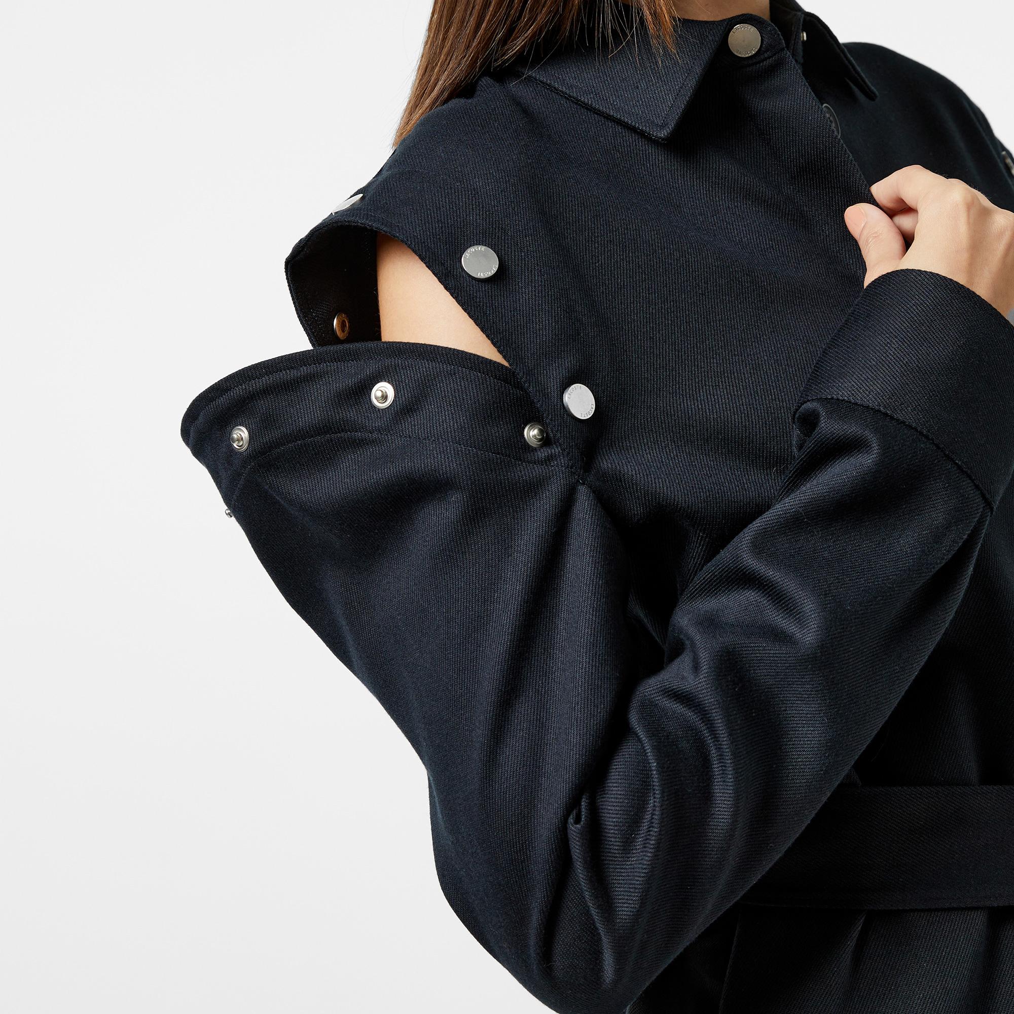 Kadın Relaxed Fit Uzun Kollu Gömlek Yaka Siyah Elbise