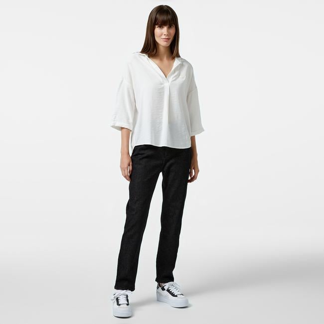  Kadın Regular Fit Denim Siyah Pantolon