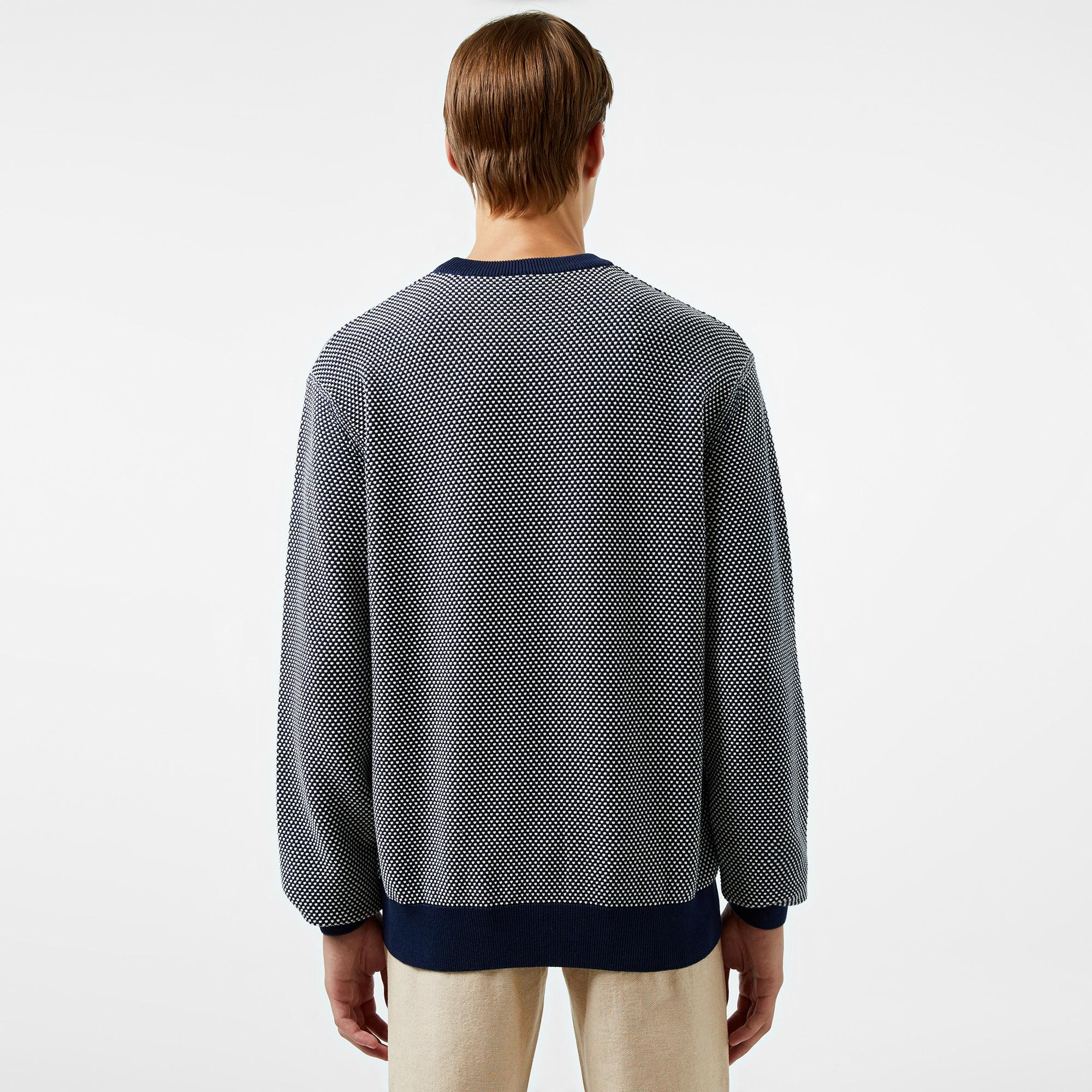 Erkek Relaxed Fit Bisiklet Yaka Lacivert Triko