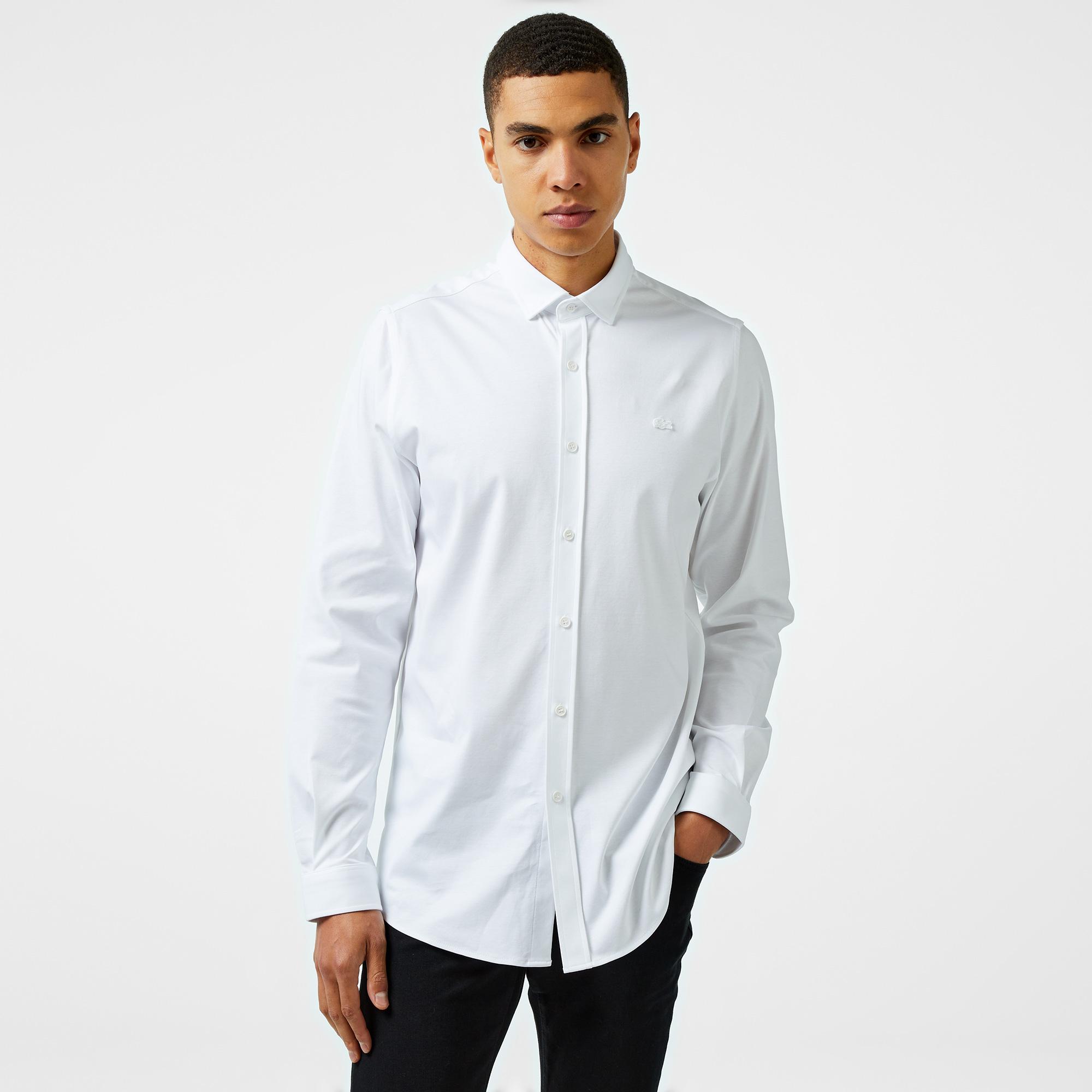 Lacoste Erkek Slim Fit Beyaz Gömlek