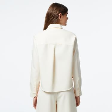  Kadın Oversize Fit Krem Gömlek