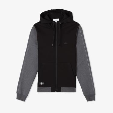  Erkek Slim Fit Kapüşonlu Siyah Sweatshirt