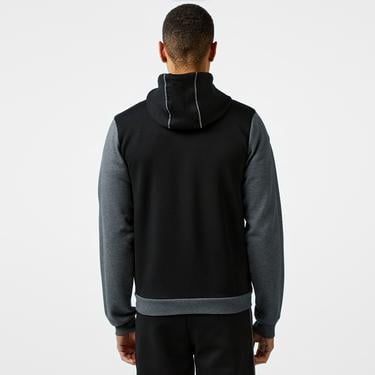  Erkek Slim Fit Kapüşonlu Siyah Sweatshirt