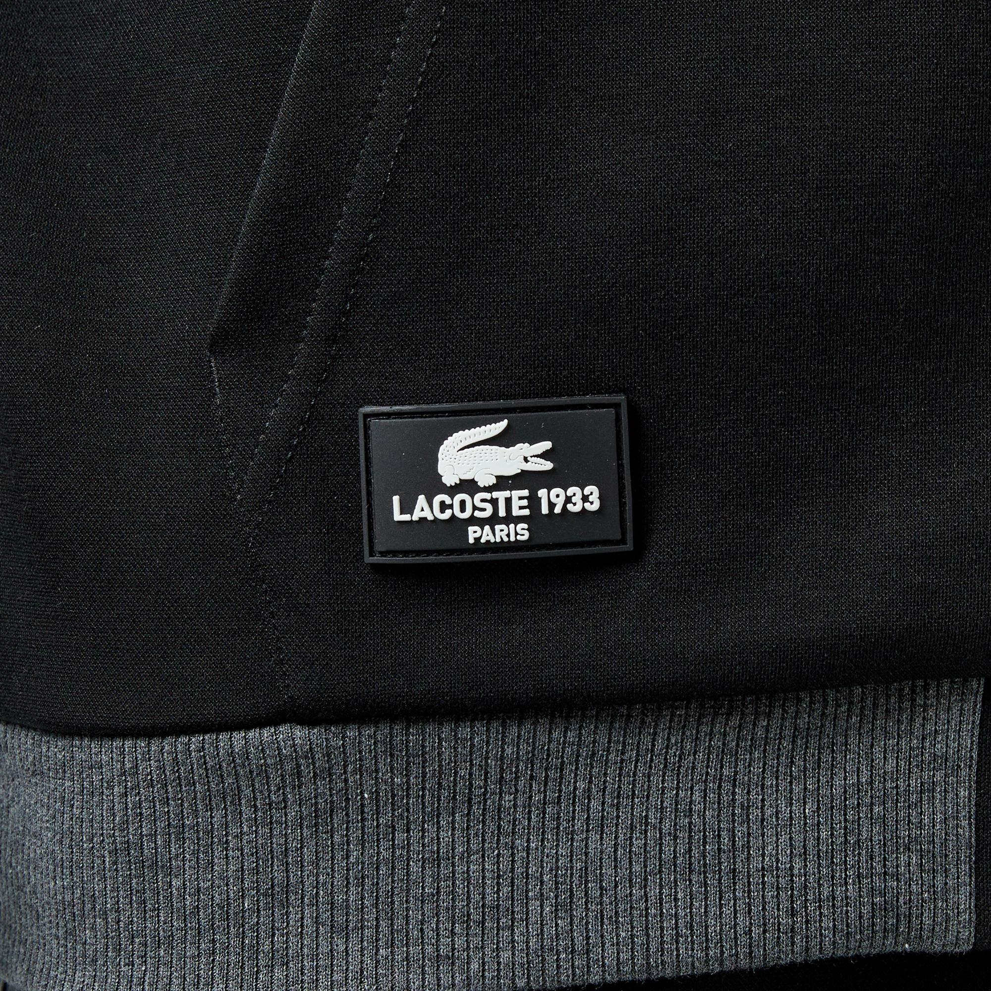 Erkek Slim Fit Kapüşonlu Siyah Sweatshirt