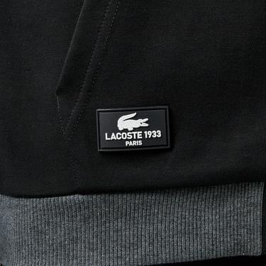  Erkek Slim Fit Kapüşonlu Siyah Sweatshirt