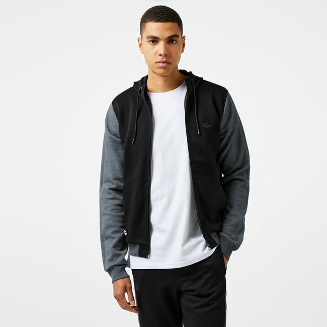  Erkek Slim Fit Kapüşonlu Siyah Sweatshirt