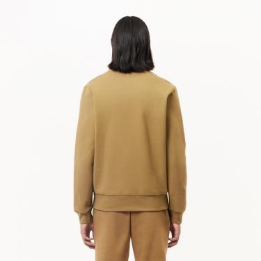  Erkek Classic Fit Bisiklet Yaka Kahverengi Sweatshirt