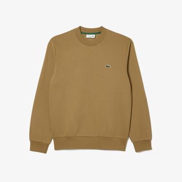  Erkek Classic Fit Bisiklet Yaka Kahverengi Sweatshirt