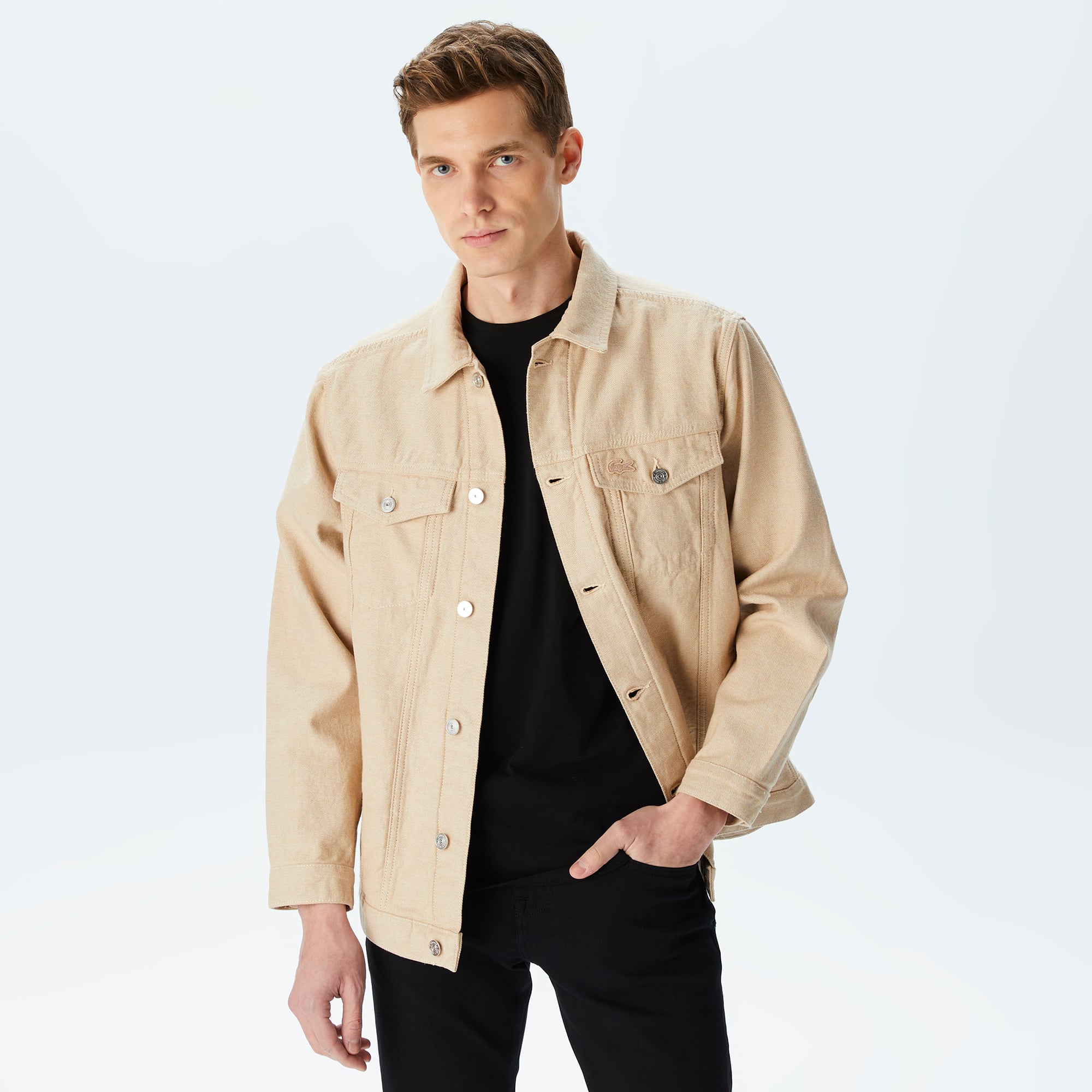  Erkek Gömlek Yaka Bej Ceket